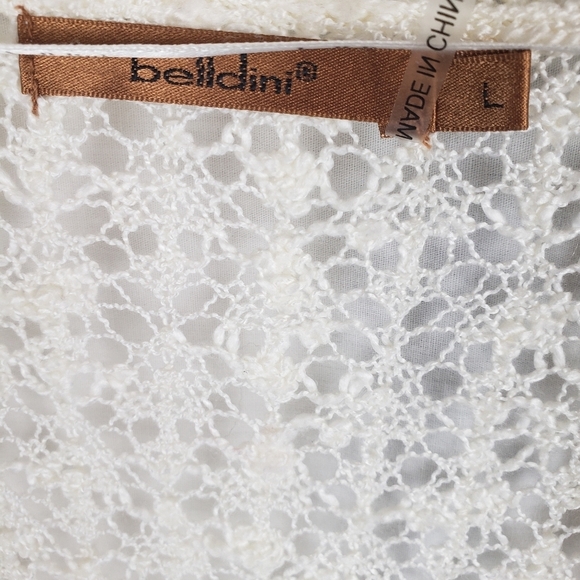Belldini Ivory Long Sleeve Open Front Cardigan Sz L - Picture 3 of 8